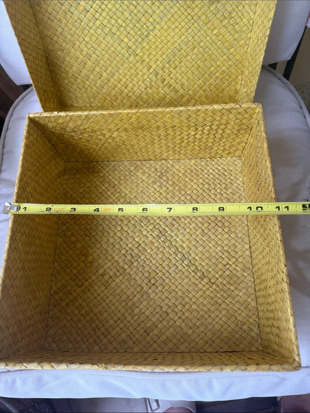 Woven Decorative Storage Box Yellow / Gold Weave straw structured hand made Bin
